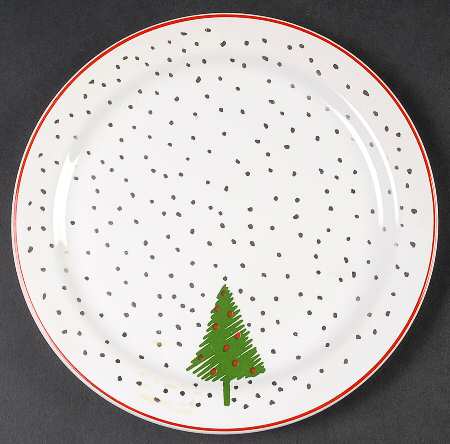 White Christmas Salad Plate