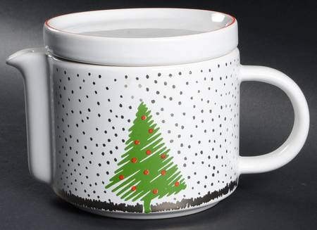 White Christmas Teapot & Lid