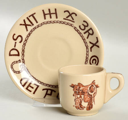 Boots & Saddle Flat Demitasse Cup & Saucer Set