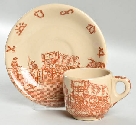 Chuck Wagon Flat Demitasse Cup & Saucer Set