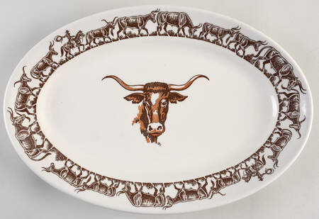 Long Horn (Westward Ho) 15" Oval Serving Platter