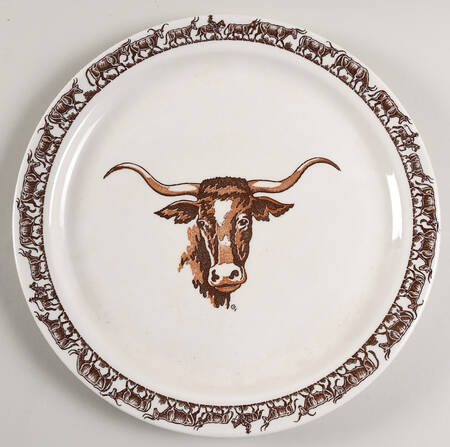 Long Horn (Westward Ho) 13" Chop Plate (Round Platter)
