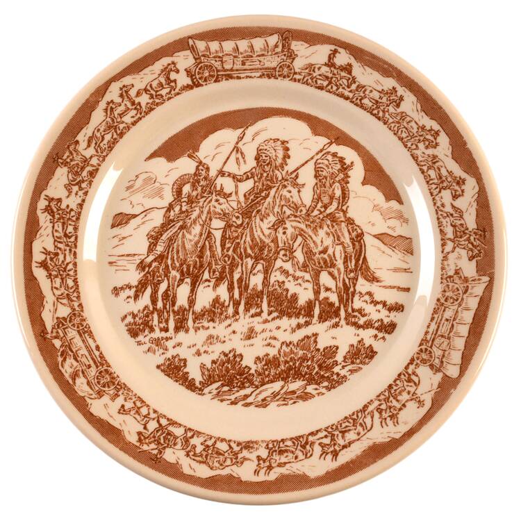 Pioneer Trails Brown Luncheon Plate