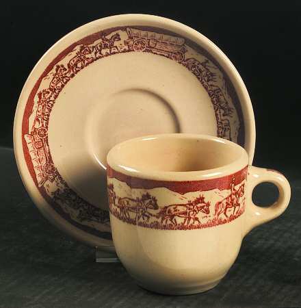 Pioneer Trails Brown Oversized Cup & Saucer Set