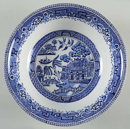 Old Willow Blue (No Trim) 8" Round Vegetable Bowl