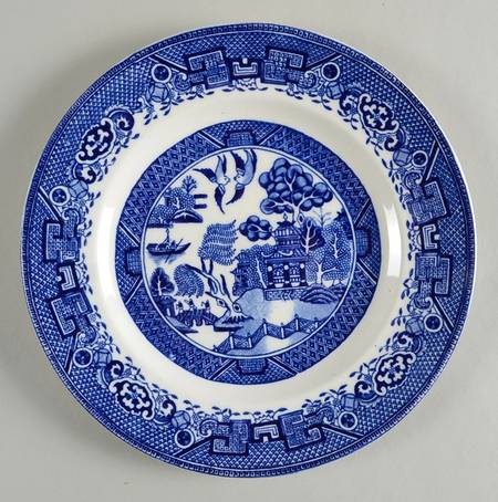 Old Willow Blue (No Trim) Luncheon Plate