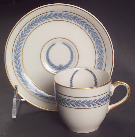 Neo Classic Blue (9566, Smooth) Flat Demitasse Cup & Saucer Set
