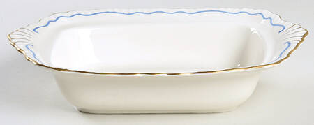 Neo Classic Blue (Scallop. Gold) Rectangular Vegetable Bowl No Lid