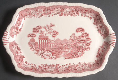 Tudor Rose Pink 13" Oval Serving Platter
