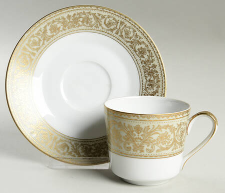 Regency Green (Imperial Wentworth Backstamp) Flat Cup & Saucer Set