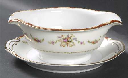 Regency Red Gravy Boat with Attached Underplate