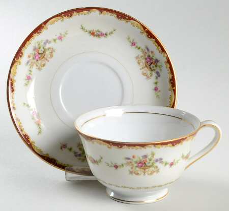 Regency Red Footed Cup & Saucer Set