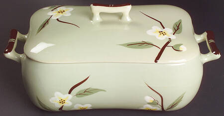 Blossom Celadon Rectangular Covered Vegetable