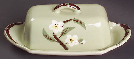 Blossom Celadon 1/4 Lb Covered Butter