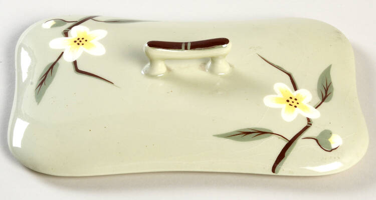 Blossom Celadon Lid for Rectangular Vegetable