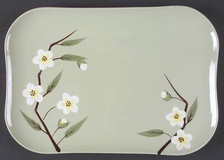 Blossom Celadon 13" Oval Serving Platter