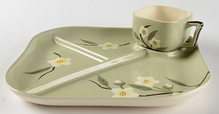 Blossom Celadon Snack Plate & Cup Set