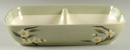 Blossom Celadon 10" Oval Dish