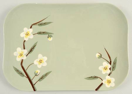 Blossom Celadon 13" Oval Serving Platter