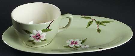 Brentwood Celadon Snack Plate & Cup Set