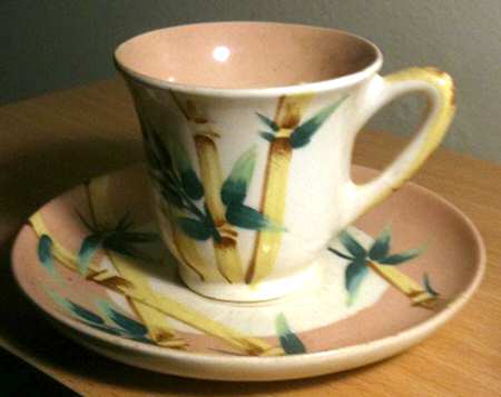 Malay Bambu Flat Cup & Saucer Set