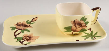 Rose Yellow Snack Plate & Cup Set
