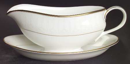Lismore Gold Gravy Boat & Underplate