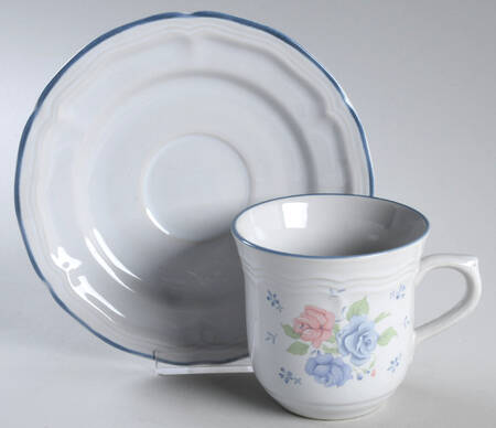 Blue Ashley Flat Cup & Saucer Set by Windsor & Browne