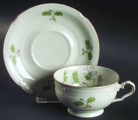 B. Fern (Scalloped) Footed Cup & Saucer Set