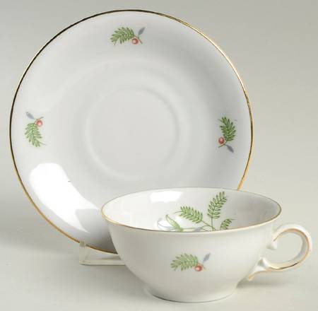 B. Fern (Smooth) Flat Demitasse Cup & Saucer Set
