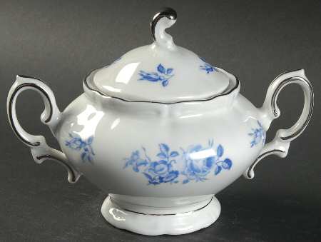 Blue Rose Sugar Bowl & Lid
