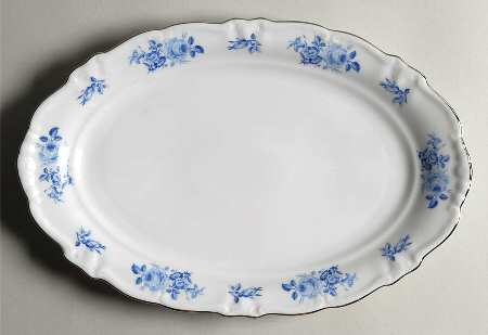 Blue Rose 15" Oval Serving Platter