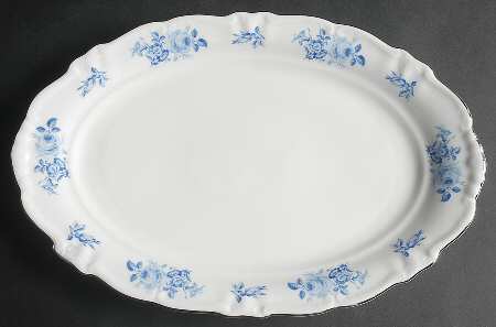 Blue Rose 12" Oval Serving Platter