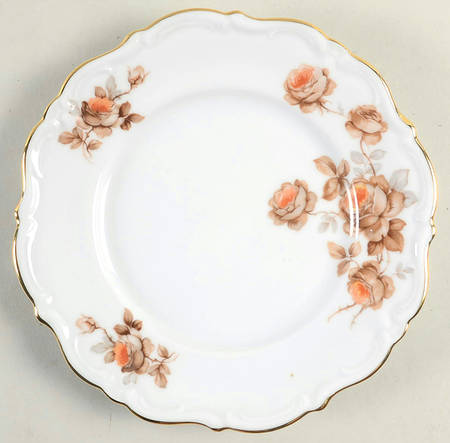 Brown Bouquet (Gold Trim) Salad Plate