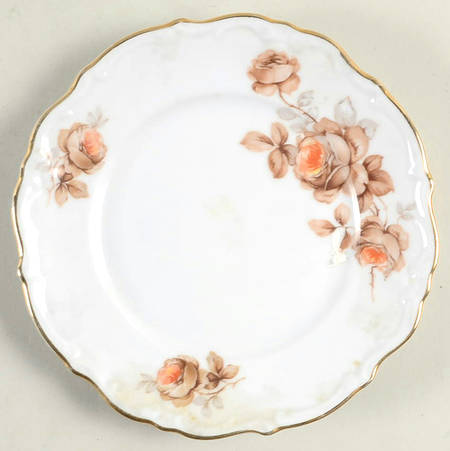 Brown Bouquet (Gold Trim) Bread & Butter Plate
