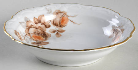Brown Bouquet (Gold Trim) Fruit/Dessert (Sauce) Bowl