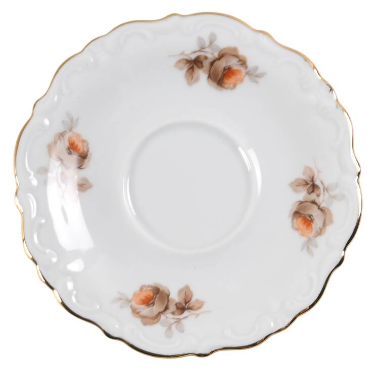 Brown Bouquet (Gold Trim) Saucer