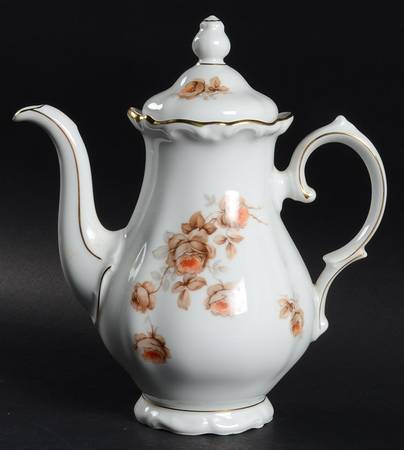 Brown Bouquet (Gold Trim) Coffee Pot & Lid