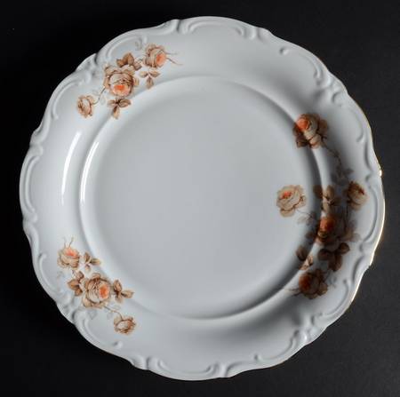 Brown Bouquet (Gold Trim) 12" Chop Plate (Round Platter)