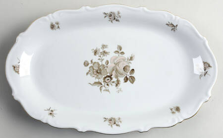 Dawn Rose (Gold Trim) 15" Oval Serving Platter