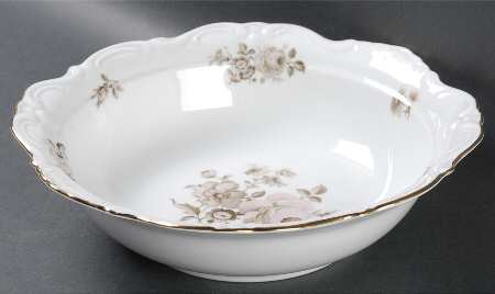 Dawn Rose (Gold Trim) 9" Round Vegetable Bowl