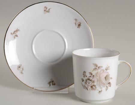 Dawn Rose Flat Cup & Saucer Set