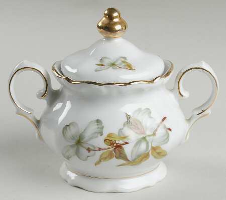 Dogwood (Scalloped, Rim) Sugar Bowl & Lid