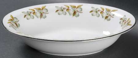 Dogwood (Scalloped, Rim) 9" Oval Vegetable Bowl
