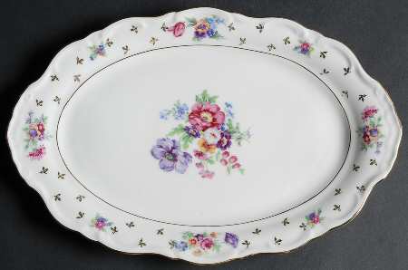Dresden Rose 12" Oval Serving Platter