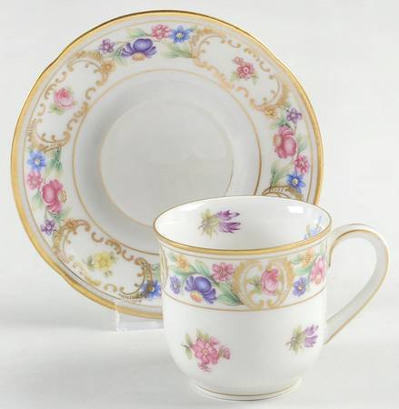 Dresden Rich Flat Demitasse Cup & Saucer Set