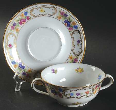 Dresden Rich Flat Cream Soup Bowl & Saucer Set