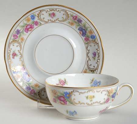 Dresden Rich Flat Cup & Saucer Set