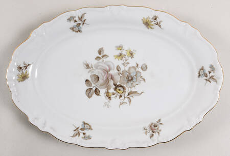 Empress (Gold Trim) 12" Oval Serving Platter