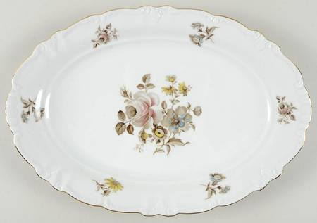 Empress (Gold Trim) 13" Oval Serving Platter